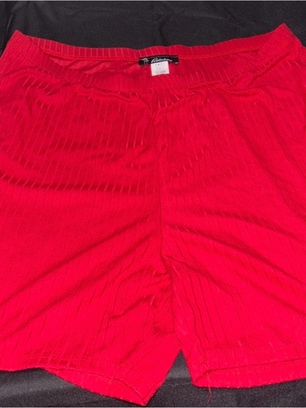 Red Ribbed Shorts